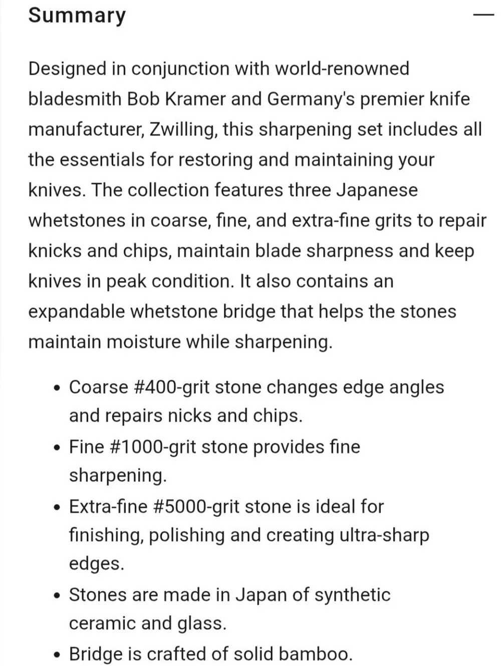 Zwilling Bob Kramer Glass Whetstone Sharpening Set, Set of 6